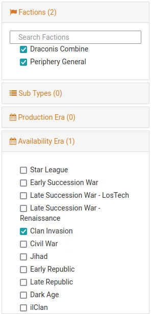 ’Clan Dark Caste Faction list’